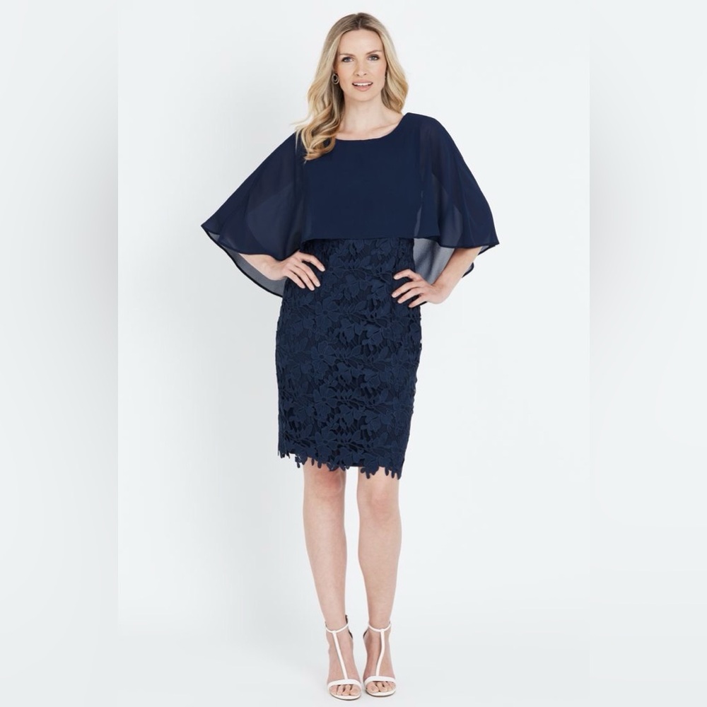 Lauren Ralph Lauren Chiffon Overlay Cocktail Dress